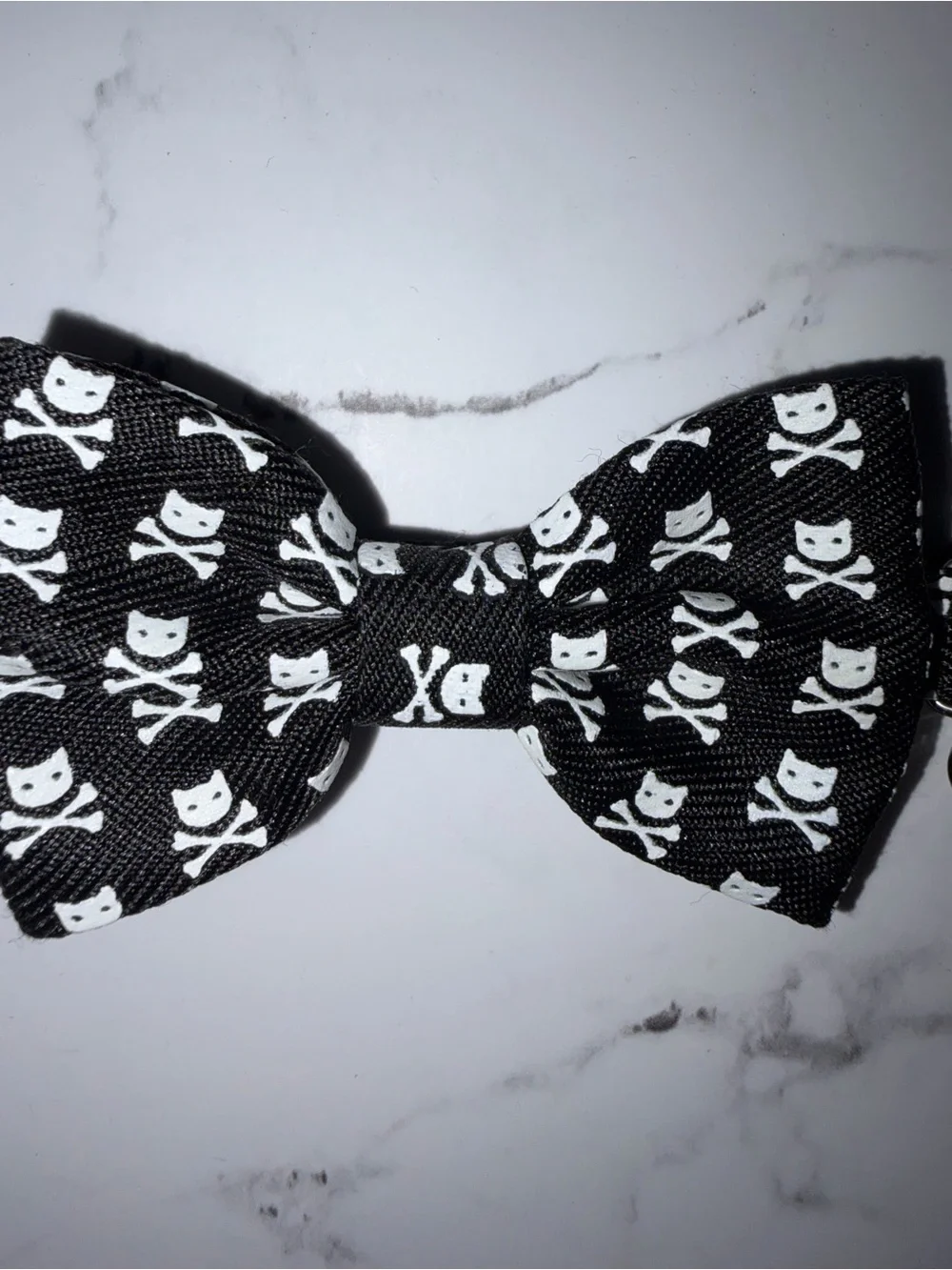 Black Skull Bow Tie Cat or Smsll Dog Collar - Goth, Punk, Grunge, Alternative
